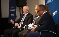 Eugene Tenenbaum joined representatives from the NBA and New York jets at the ADL National conference in NYC 2018 (Twitter) Eugene Tenenbaum joined representatives from the NBA and New York jets at the ADL National conference in NYC 2018 (Twitter)
