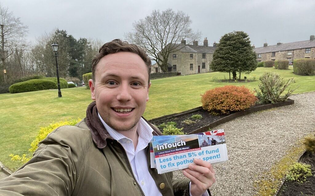 Nick Jones canvassing in local ward, Bury, 2022 (Twitter)