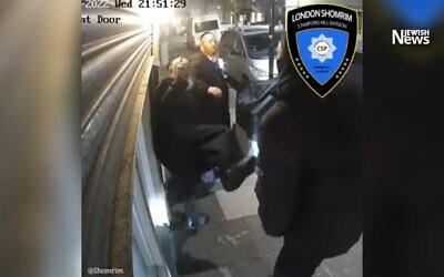 The incident on 27 January was captured by a CCTV camera (Images: Shomrim)