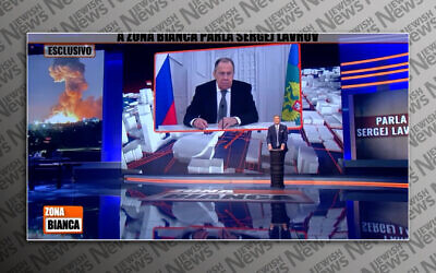 Sergei Lavrov appeared on Italian television over the weekend (Photo: TgCom24)