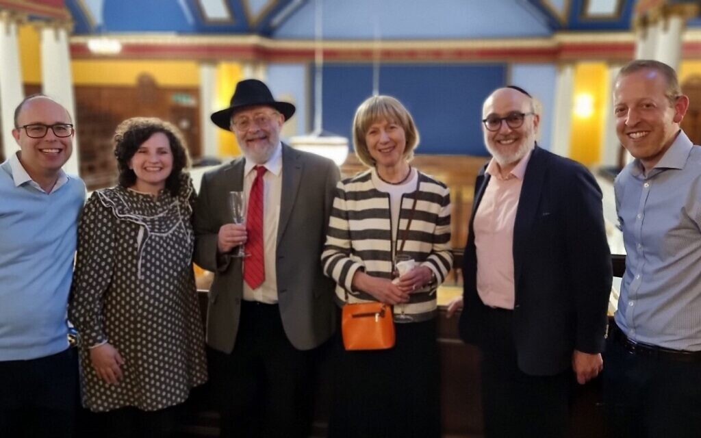 Adam Berlin, financial representative, Naomi Verber, building project lead, Neil Davies, brother of the late Jonathan Davies, Lady Elaine Sacks, Rabbi Dr Harvey Belovski, Joel Clark, chair