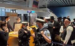 Armed police were deployed to the gate at Frankfurt Airport to prevent 'visibly Jewish' passengers from boarding (Photo: JTA)