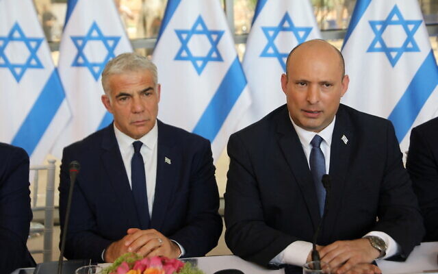 Naftali Bennett and Leader of the Opposition Yair Lapid.