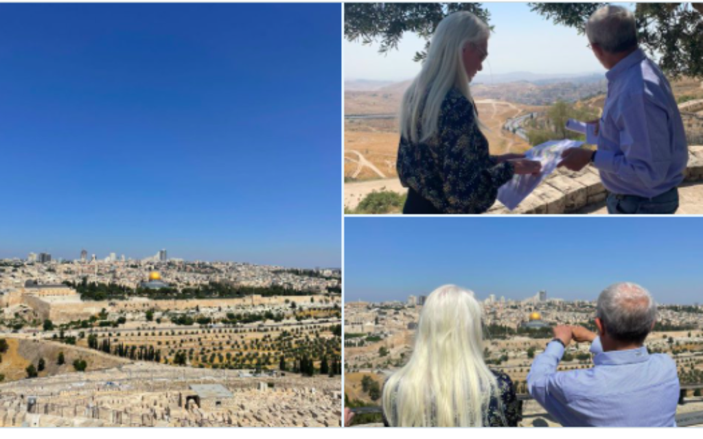 Middle East Minister Amanda Milling is briefed on Israeli settlement expansion in West Bank by Daniel Seidemann