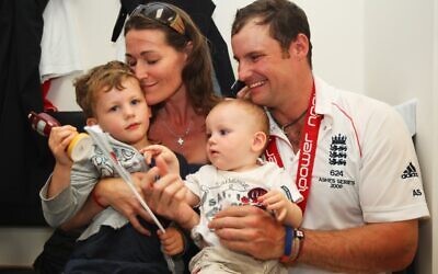 Ruth and Andrew Strauss and their two boys in 2009 after England under his captaincy won the Ashes