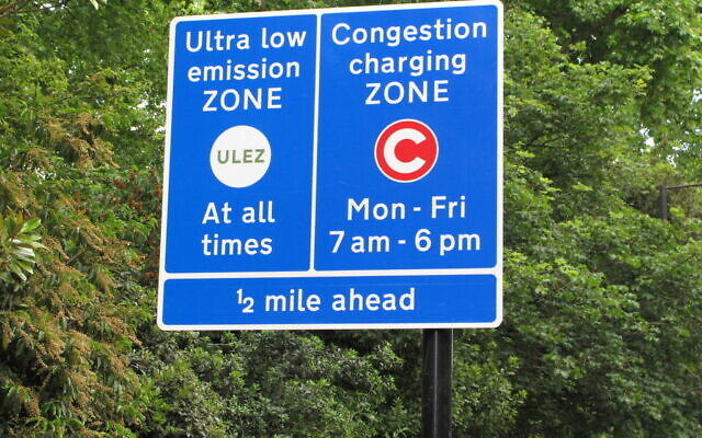 Ultra Low Emission Zone (ULEZ) sign in London