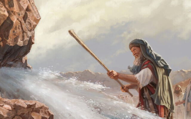 Moses hitting the rock