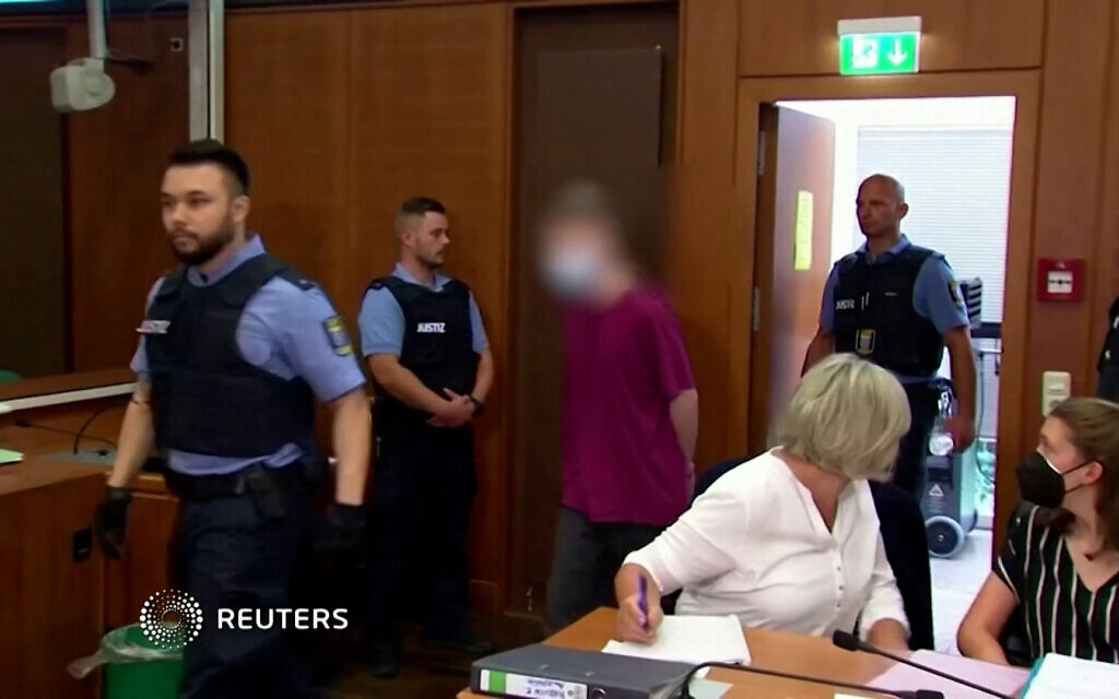 The suspect Marvin E was first led into a Frankfurt court on Tuesday (Photo: Reuters)