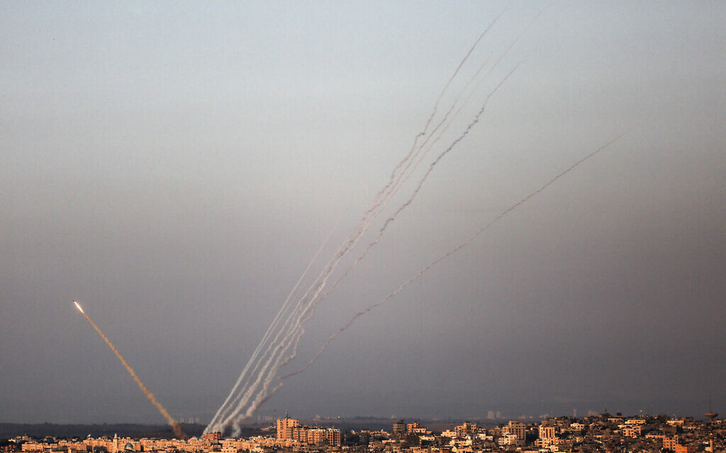 File footage: Rockets are launched from Gaza towards Israel. (Photo: Sameh Rahmi/NurPhoto)
