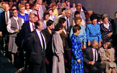 February 1988: This was the audience that cheated death. This was the audience who as infants were marked for Auschwitz or Theresienstadt or Belsen. These were the mothers, fathers and grandparents of more than 6,000 people alive today thanks to the unassuming man in the front row of a television studio, looking slightly embarrassed by all the fuss.
