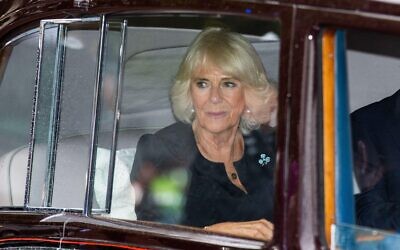 Camilla, the Queen Consort, pictured on Tuesday ahead of the arrival of the Royal Hearse with the coffin of Queen Elizabeth II in London (Photo: Isabel Infantes/Alamy Live News)