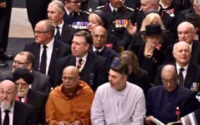 Chief Rabbi Ephraim Mirvis attends the Queen's funeral at Westminster Abbey