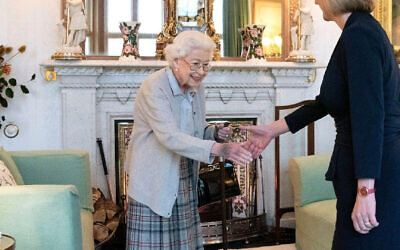 The Queen welcomes Liz Truss during an audience at Balmoral, Scotland, on Tuesday (Photo via Buckingham Palace)