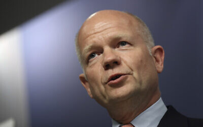 William Hague, Britain's former foreign secretary, speaking at Chatham House in London in 2016 (Photo: Reuters/Dan Kitwood/Pool)