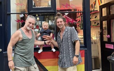 Matthew and Ben Harris with little Jagger