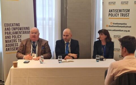Baroness Morgan, Danny Stone MBE and Lord Pickles at Antisemitism Policy Trust event at Tory conference