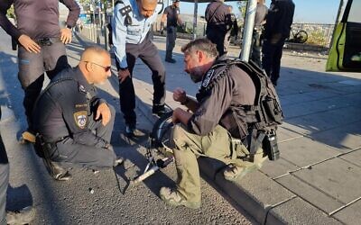 Scene of the bombing attack in Jerusalem, November 23, 2022. Credit: Israel Police spokesperson.