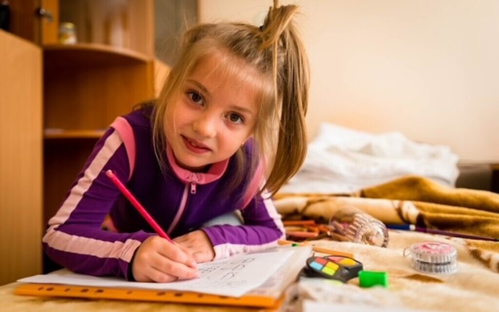 A young ORT evacuee from Ukraine