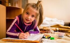 A young ORT evacuee from Ukraine