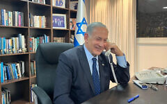 Benjamin Netanyahu speaks with President Joe Biden from his office in Jerusalem, Nov. 7, 2022. (Office of Benjamin Netanyahu.) Benjamin Netanyahu speaks with President Joe Biden from his office in Jerusalem, Nov. 7, 2022. (Office of Benjamin Netanyahu.)