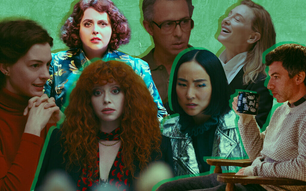 Armageddon Time, Russian Doll, The Rehearsal and Tár were some of the cultural works of 2022 to deal with Jewish themes. (Photo illustration: Mollie Suss/70 Faces Media)
