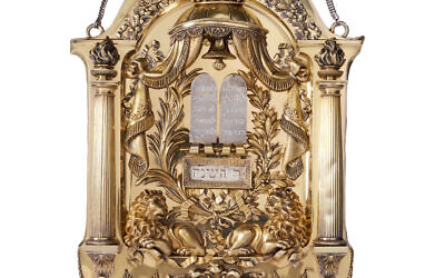 A Fine Neoclassical German Silver-Gilt Torah Shield, Munich, 1825. Pic credit: Sotheby's