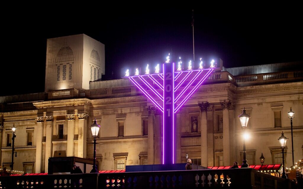 Trafalgar Square lighting up for Chanukah in 2021
