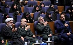 2M4R51J Tehran, Tehran, Iran. 20th Dec, 2022. commander-in-chief of the Islamic Revolutionary Guard Corps (IRGC), Major General HOSSEIN SALAMI (2L) and Commander of Iran's Islamic Revolutionary Guard Corps' (IRGC) Quds Force, ESMAIL QAANI (2R) attend in a ceremony for commemorating death anniversary of an IRGC's Quds force commander in Tehran, December 20, 2022. (Credit Image: © Rouzbeh Fouladi via ZUMA Press Wire) 2M4R51J Tehran, Tehran, Iran. 20th Dec, 2022. commander-in-chief of the Islamic Revolutionary Guard Corps (IRGC), Major General HOSSEIN SALAMI (2L) and Commander of Iran's Islamic Revolutionary Guard Corps' (IRGC) Quds Force, ESMAIL QAANI (2R) attend in a ceremony for commemorating death anniversary of an IRGC's Quds force commander in Tehran, December 20, 2022. (Credit Image: © Rouzbeh Fouladi via ZUMA Press Wire)