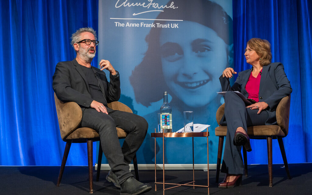 David Baddiel in conversation with Jo Coburn, 24 January 2023, Hilton Park Lane. Credit: Anne Frank Trust UK
