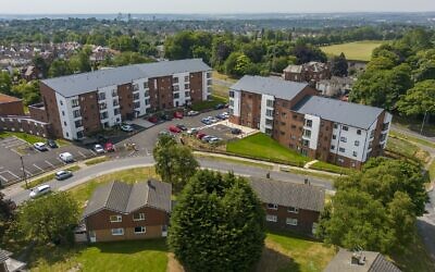 An aerial view of Cherry Tree House (left) and Hillside. Credit: Leeds Jewish Housing Association