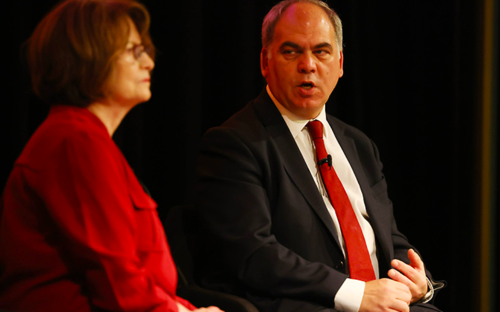 Bambos Charalambous speaks to Dame Louise Ellman at JLM conference