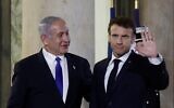 French President Emmanuel Macron and Israeli Prime Minister Benjamin Netanyahu. REUTERS/Benoit Tessier
