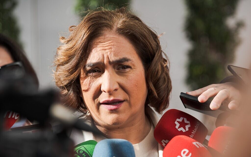 Barcelona Mayor Ada Colau, speaking in January. (Mario Wurzburger/Getty Images)