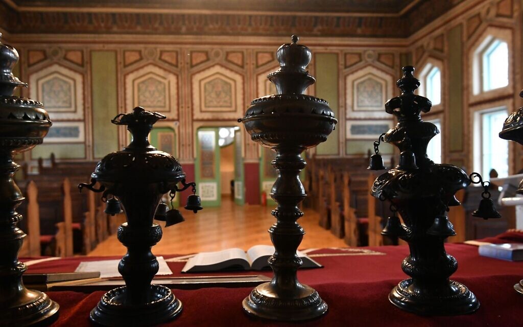 A view inside the Jewish community center in Sarajevo in 2018. (Elvis Barukcic/AFP via Getty Images)