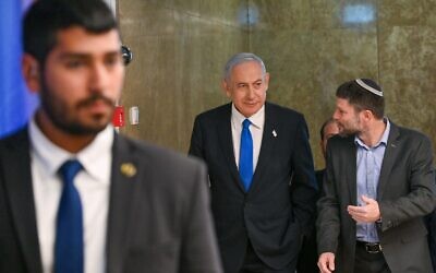 Israeli Prime Minister Netanyahu and Finance Minister Smotrich, February 2023. Photo: Kobi Gideon (GPO)