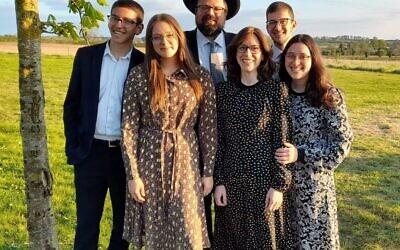 Rabbi Eliezer Zobin with his family.