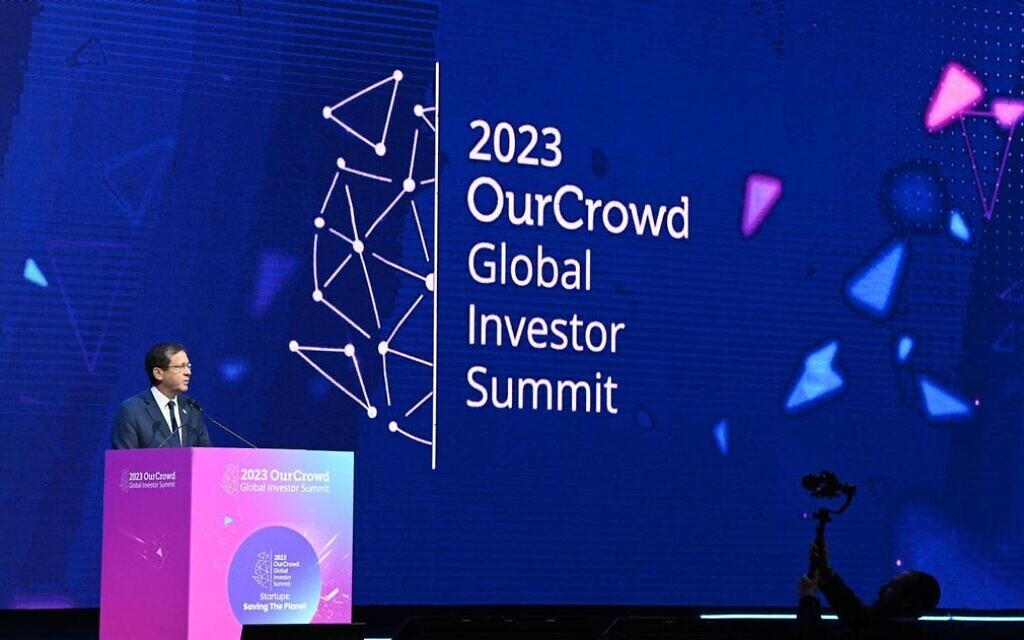 President Isaac Herzog, OurCrowd summit, Jerusalem 2023. Credit: https://www.gov.il/en/departments/news/epresourcrowd