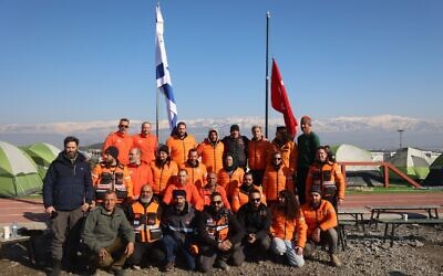 United Hatzalah's rescue team in Turkey just before departing, citing concerns about a threat against them. (Courtesy United Hatzalah)