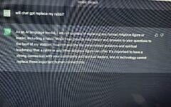 As a community rabbi who is asked questions all the time, do I think that my job will be threatened by AI?