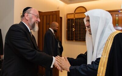 Chief Rabbi Mirvis meeting Dr Mohammad bin Abdulkarim Al-Issa