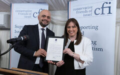 Sajid Javid, with Israeli Ambassador Tzipi Hotovely. Pic Shai Dolev Sajid Javid, with Israeli Ambassador Tzipi Hotovely. Pic Shai Dolev