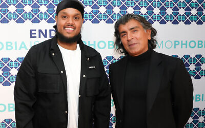 Image ©Licensed to Parsons Media. 20/03/2023. London, United Kingdom. End Islamophobia Campaign Launch. The V&A. Chunkz, YouTube personality (right) and Asif Aziz  organiser, entrepreneur and philanthropist (left) attend the End Islamophobia launch at the Victoria and Albert Museum. Picture by Andrew Parsons / Parsons Media