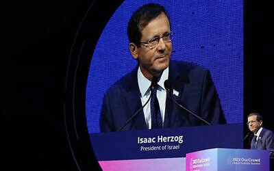 Isaac Herzog, President of Israel, Jerusalem, February 2023, OurCrowd conference. Pic. ourcrowd.com