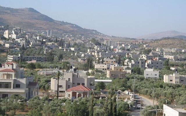 The town of Huwara near Nablus in Area A of the West Bank