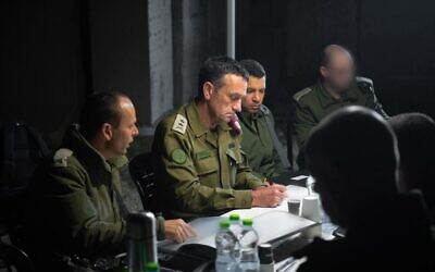IDF chief of staff holding security meeting. Credit: IDF