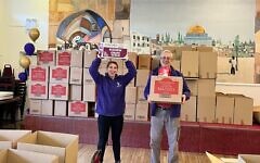 Collecting Pesach packages for Jewish families, United Synagogue Chesed, 2023