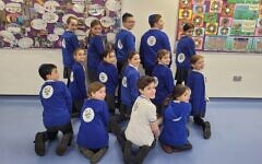 Students at Rosh Pinah school wearing Food Bank Aid teeshirts to promote the 'Don't Turn Your Back' fundraising campaign. March 2023
