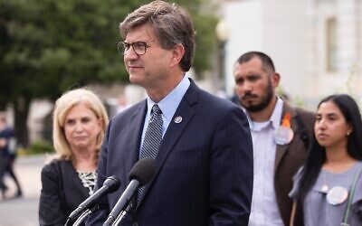 Illinois Democratic Rep. Brad Schneider speaks to reporters during a press conference in Washington, D.C., July 27, 2022. (Anna Rose Layden/Getty Images)