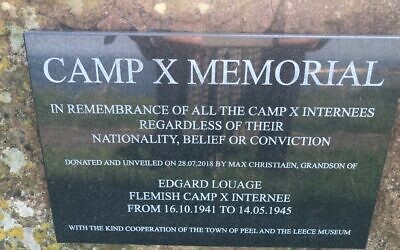 Pic: Camp-X-Edgard-Louage-plaque; AJR