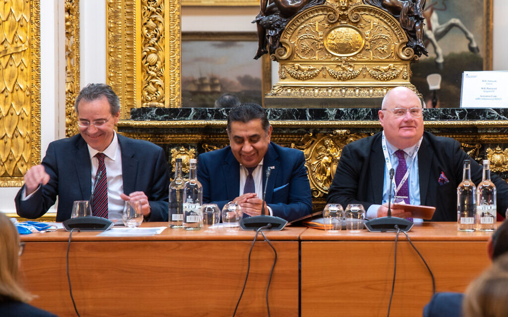 Left to right, German Ambassador Miguel Berger, Lord (Tariq) Ahmad of Wimbledon and the Rt. Hon Lord Pickles.
Pic: Adam Soller Photography/ The AJR